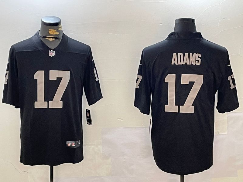 Men Oakland Raiders #17 Adams Black Second generation 2024 Nike Limited NFL Jersey style 1